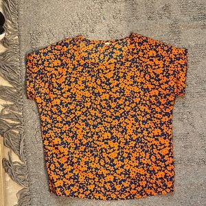 Cute summer top, size medium, neon orange and electric blue.